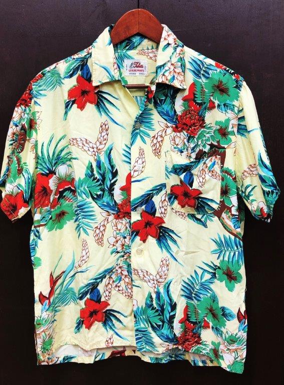 50s 60s Tahiti SHIRT-JAC レーヨンアロハシャツ 15M