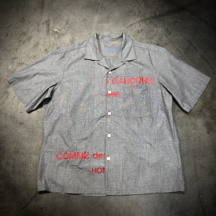 超希少 COMME des GARCONS HOMME スプリット分割ロゴシャツ綿100%